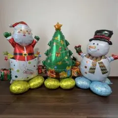 特大 バルーン 3点セット クリスマス サンタ ツリー 雪だるま イベント 飾り