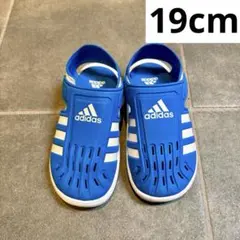 adidas キッズサンダル　青色　19.0