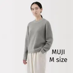 無印良品　婦人　洗えるワッフル編みクルーネックセーター