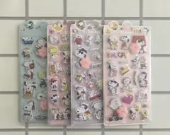 【4枚セット】　スヌーピー　ぷっくりシール　肉球　ぷにぷに　マシュマロシール　⑦