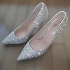 news selection 美品 ビジューハイヒール シルバー 人気