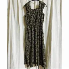 花柄 ロングワンピース ノースリーブワンピース