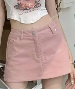 SHEIN GRL GAP レディース ピンク ミニスカート スカパン M