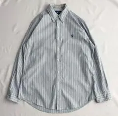 Ralph Lauren カスタムフィット 長袖 ストライプ ボタンダウンシャツ