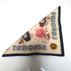 renoma　大判ハンカチ　青
