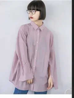 JEANASIS ストライプシャツ　ピンク