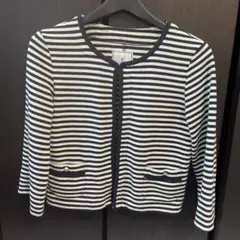 ROPÉ PICNIC ストライプ ノーカラージャケット