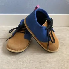 軽量 キッズシューズ スニーカー 靴 13.5 おしゃれ 青 茶