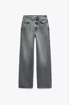 ZARA ストレートハイウエストロング丈ジーンズ　GLY サイズ36 新品