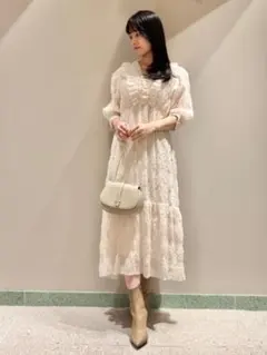 スナイデル フリルジャガード ワンピース 0 アイボリー