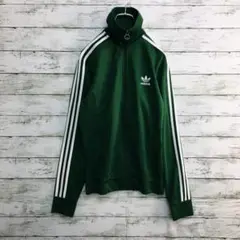 r0189 アディダス トラックジャケット ジャージ 緑 白 M 欧州 細身