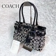 COACH signature handbag tassel Black コーチ