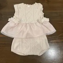 ピンク ニット　セットアップ　ベビー70センチ