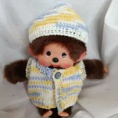 Mサイズ⭐モンチッチ⭐用 手編みニット ベスト&帽子