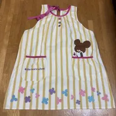 保育士エプロン　⭐️くまのがっこう　ストライプエプロン