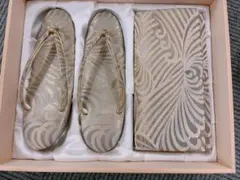 ゴールド系 和装草履とクラッチバッグ　セット　アンティーク