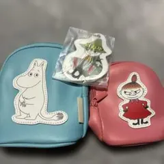 ★値下げ新品未使用★MOOMIＮポーチ2種類&ネームプレート3点セット