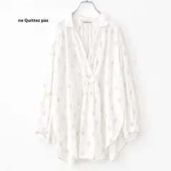 定価1.98万 ヌキテパ コットンボイル foilプリントギャザーブラウスのサムネイル