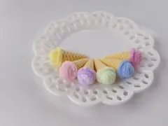 ミニチュアスイーツ コーンアイス ⑤ ハンドメイド フェイクスイーツ