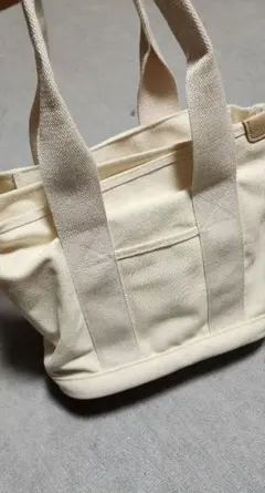 アイボリー キャンバス トートバッグ