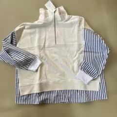 【新品】branshes レイヤード風長袖カットソー 150cm アイボリー