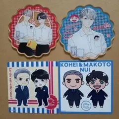 こてつこカフェ　飲食特典ペーパーコースター2枚　有償特典アクリルコースター2枚