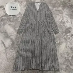 IENA LA BOUCLE 　犬柄　ロングワンピース　ベルト　レーヨン100%のサムネイル