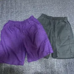 gu シェフショートパンツ　150 ユニクロ　パープル　ブラック