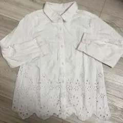 ZARA kids ホワイト 刺繍 長袖ブラウス　116㎝