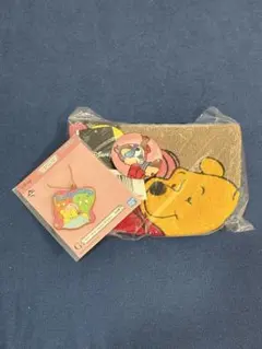 プーさん タオル生地ポーチ ストラップ付き