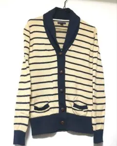 TOMMY HILFIGER　ベージュ ネイビー ストライプ カーディガン