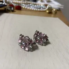 ヴィンテージ　ピンクストーンイヤリング