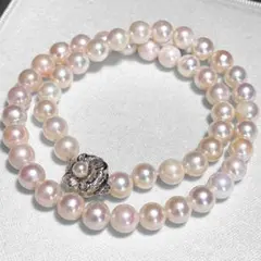 【テリ強/大珠】本真珠 アコヤパール ネックレス 約8-8.5mm シルバー金具