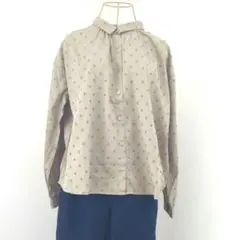 新品タグ付 Cloudnine クラウドナイン 刺繍ドットブラウス 綿100%
