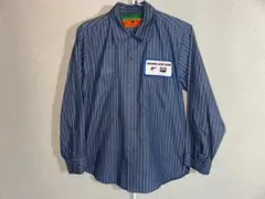 RED KAP ワークシャツ M ストライプ ワッペン VINTAGE 古着