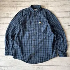 Carhartt カーハート チェック ワークシャツ L TALL ブルー