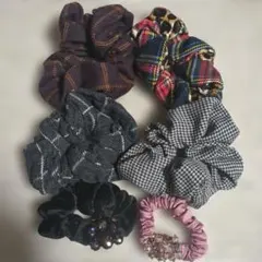 シュシュ6個セット - 多様なデザイン