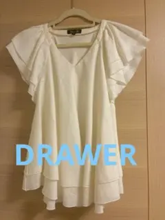 【DRAWER】新品 リネンフリルブラウス36