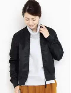 BEAUTY&YOUTH BY ナイロンツイルMA-1ブルゾンY2K ブラック