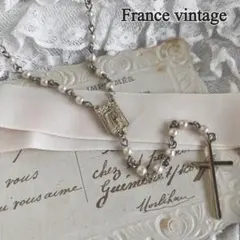 フランスヴィンテージ パールチェーンロザリオネックレスのサムネイル