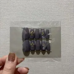 ハンドメイド ネイルチップ ニュアンス パープル系