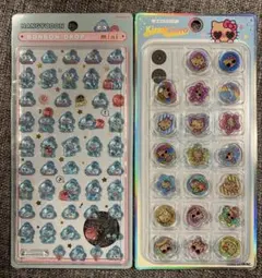 ボンボンドロップ　ミニ　シール　サンリオ　おはじきシール　日焼け　キティ