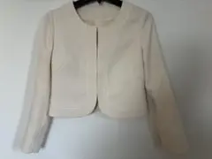 ホワイト ノーカラージャケット