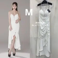 ホワイト3902ローブドフルール グロッシーキャバロングドレスAngelR