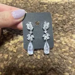 ブライダル ジルコニア ピアス シルバー