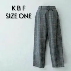 KBF ケービーエフ ウール混チェック柄ワイドパンツ サイズONE【376】