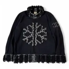 11AW CHANEL カシミヤ混 ココマーク ジップ ニット ジャケット