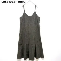 テラウェアエミュ キャミワンピ グレー フレア M 大人カジュアル きれいめ