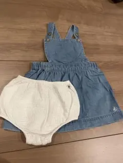 プチバトーデニムワンピースとパンツ2点セットのサムネイル