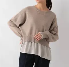 Mサイズ メルティー布帛ドッキングプルオーバー グローバルワーク